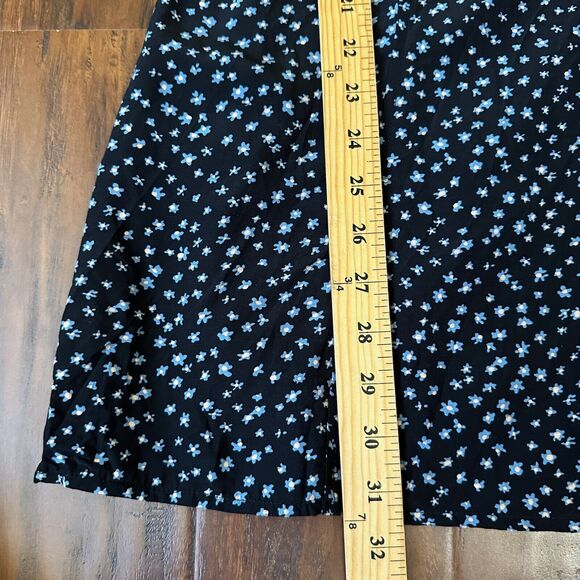 MADEWELL Seamed Long Sleeve Mini Dress in True Black Ditsy Floral - Picture 14 of 15